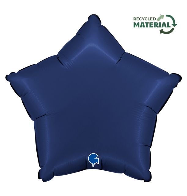 Star 18"Satin Blue Navy Foil Balloon Packaged Star Shape