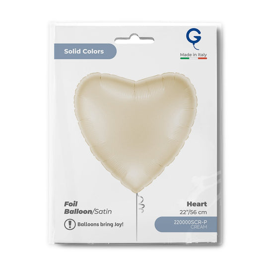 Grabo Heart 22"Satin Cream Heart shape packaging