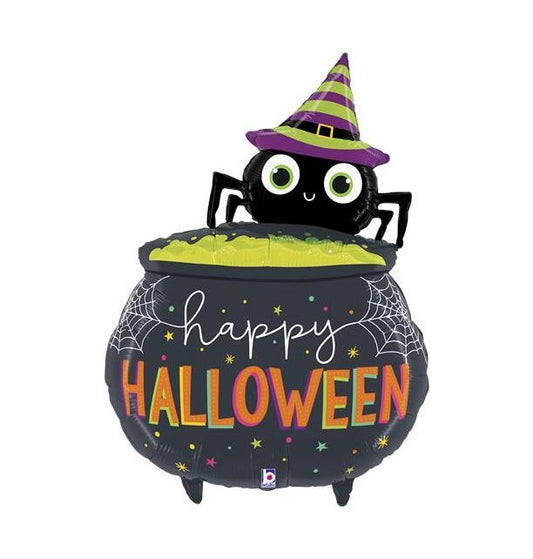 Halloween Spider Cauldron Foil Balloon Packaged