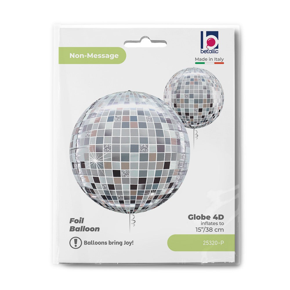 Grabo 15 Inch Disco Ball Globe Balloon Packaged packaging
