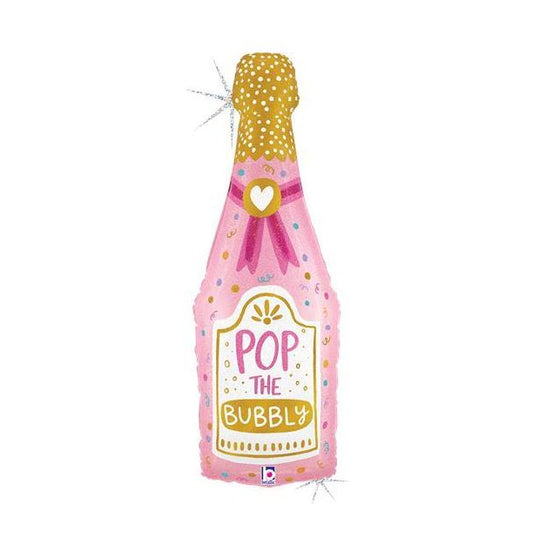 Bubbly Champagne Bottle Foil Balloon Packaged