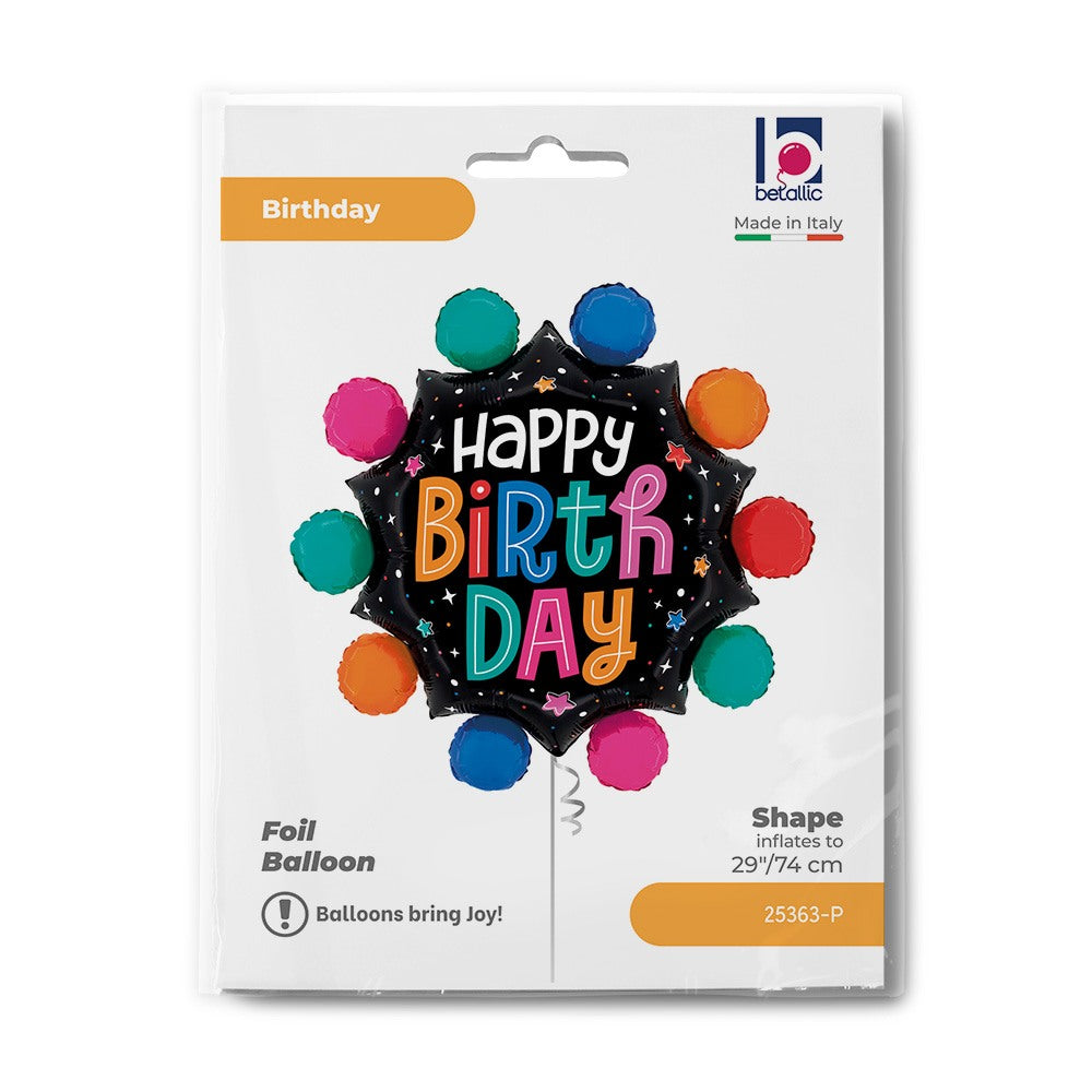Grabo 29" Colourful Circles Birthday packaging