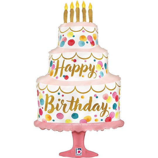 Grabo 33" Satin Birthday Pink Cake product