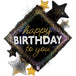 Grabo 38 inch Happy Birthday To You Glitter Holographic Shape Balloon Packaged product