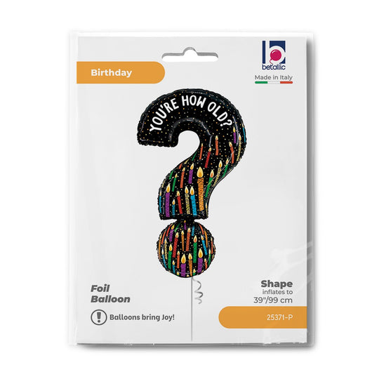 Grabo 39" You're How Old Question Mark packaging