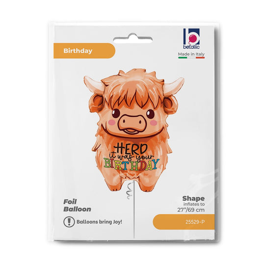 Grabo 27" Highland Cow Birthday packaging