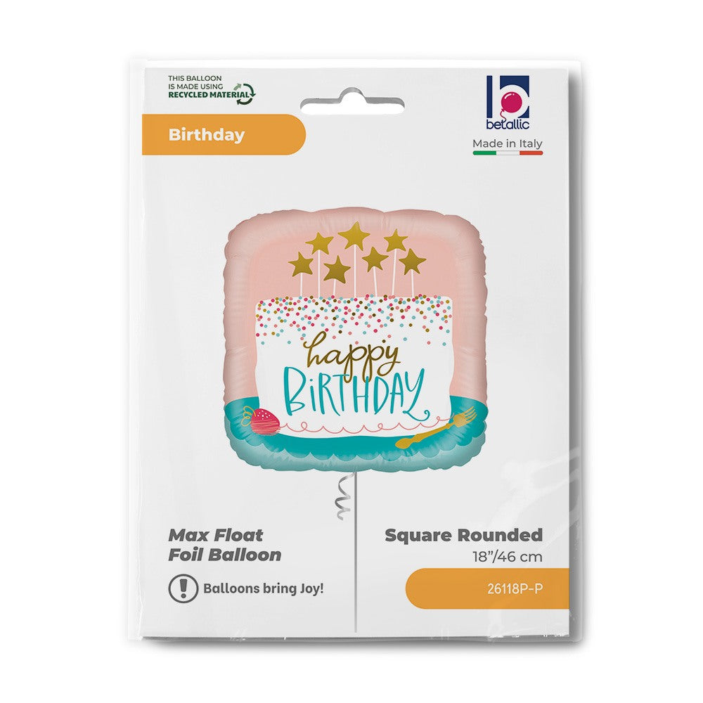 Grabo 18"" Birthday Confetti Cake packaging