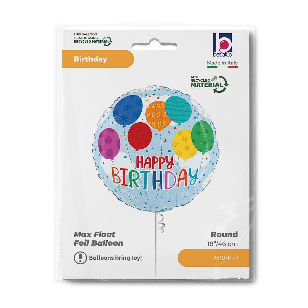 Grabo 18" Birthday Colourful Balloon packaging