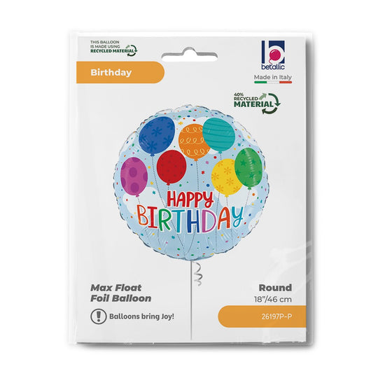 Grabo 18" Birthday Colourful Balloon packaging