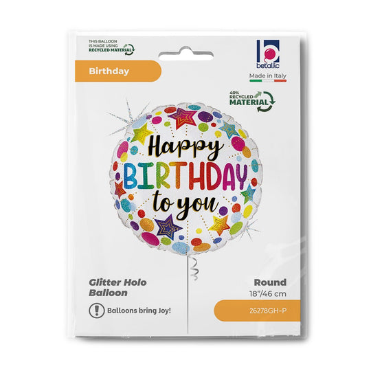 Grabo 18" Birthday Stars & Dots packaging