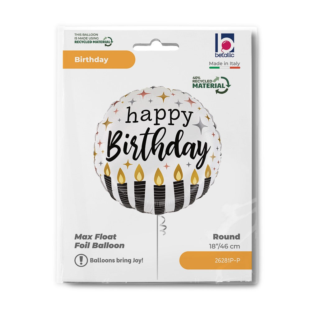 Grabo 18" Satin Metallic BDay Candle packaging