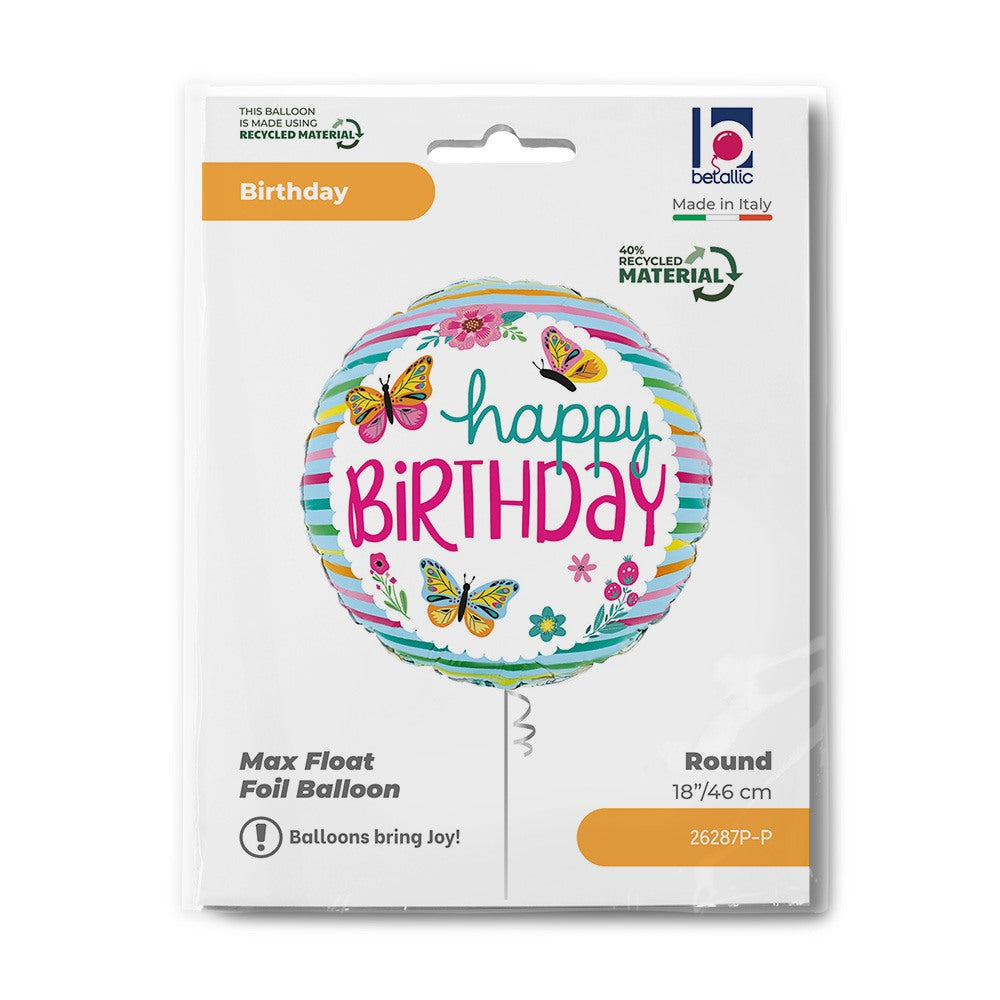 Grabo 18" BDay Colorful Butterflies packaging