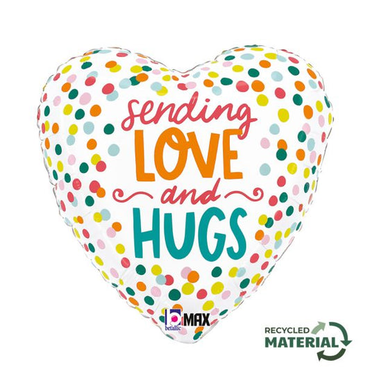 18" Sending Love And Hugs Foil Balloon Packaged