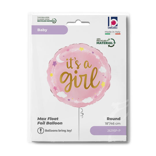 Grabo 18" It's A Girl Stars & Clouds packaging