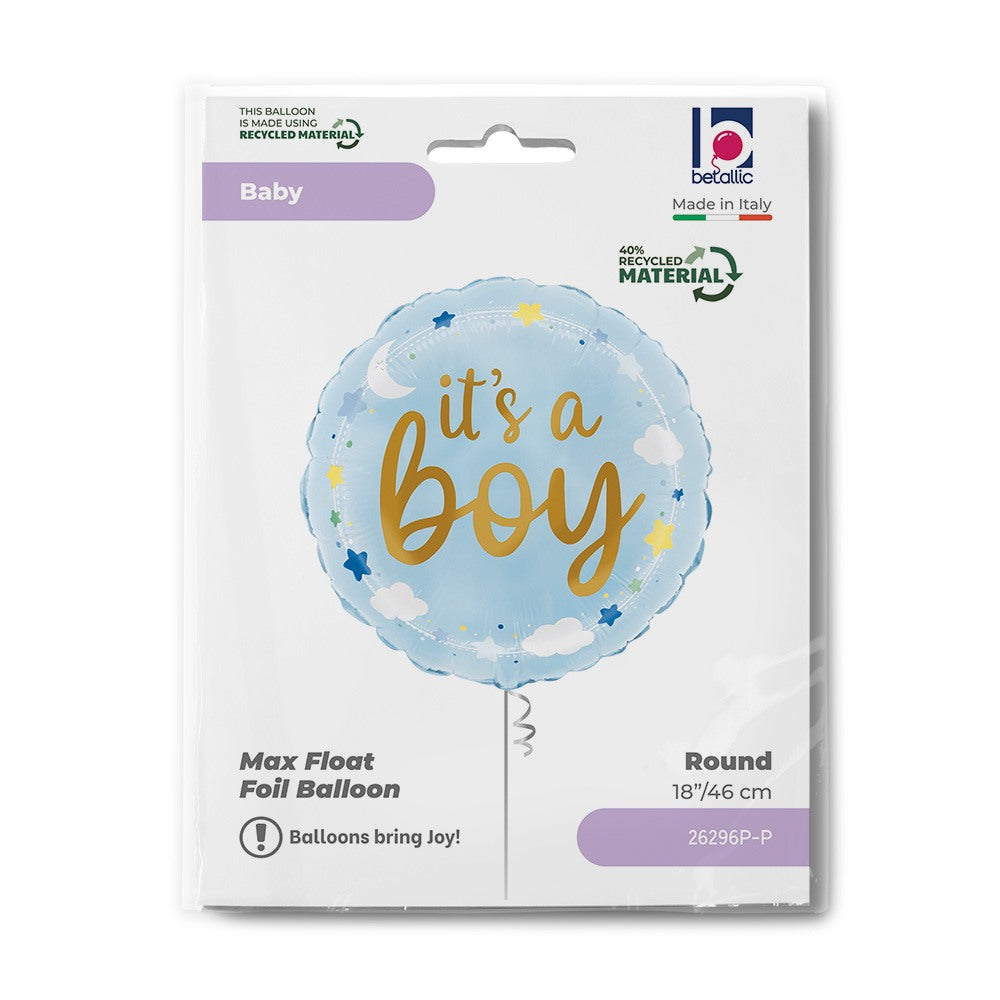 Grabo 18" It's A Boy Stars & Clouds packaging