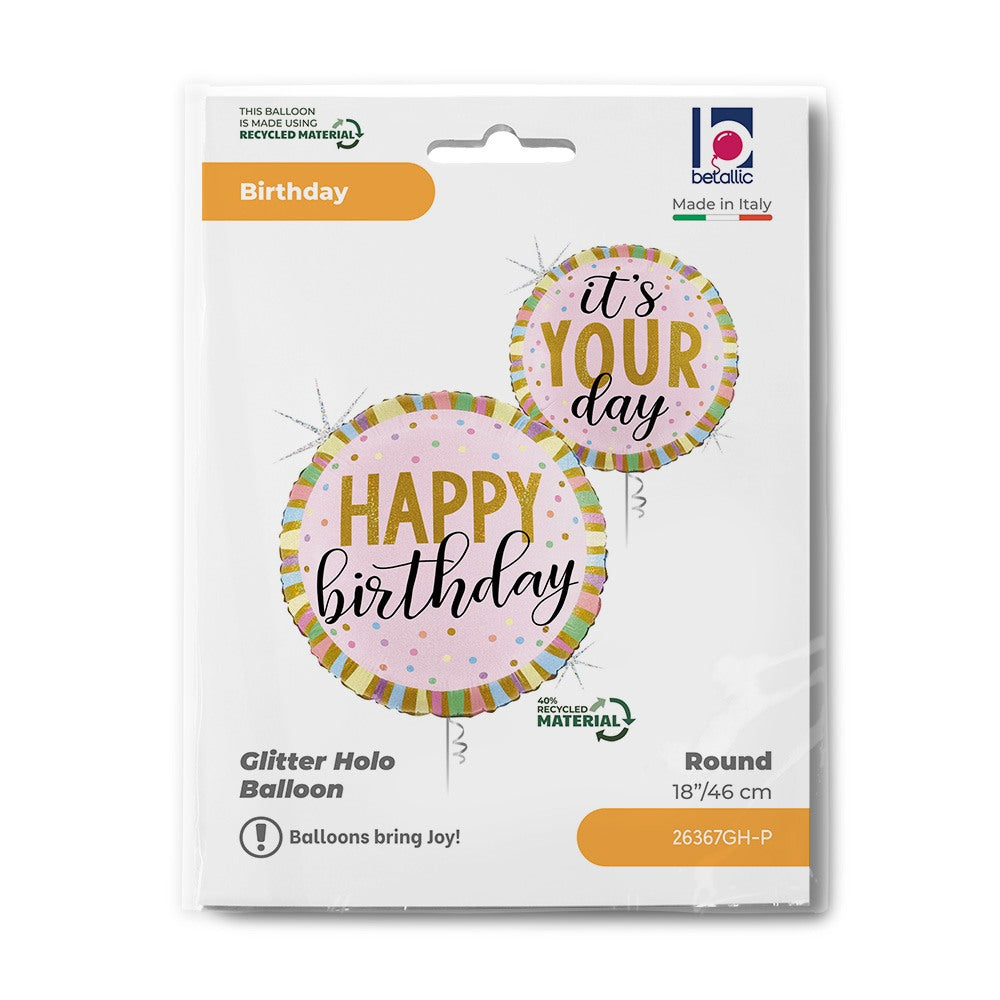 Grabo 18" Pastel Birthday Stripes packaging