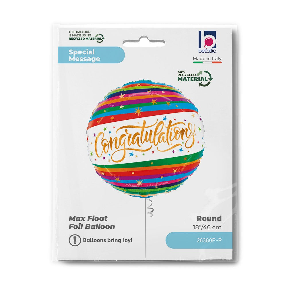 Grabo 18" Congratulation Fun Stripe packaging