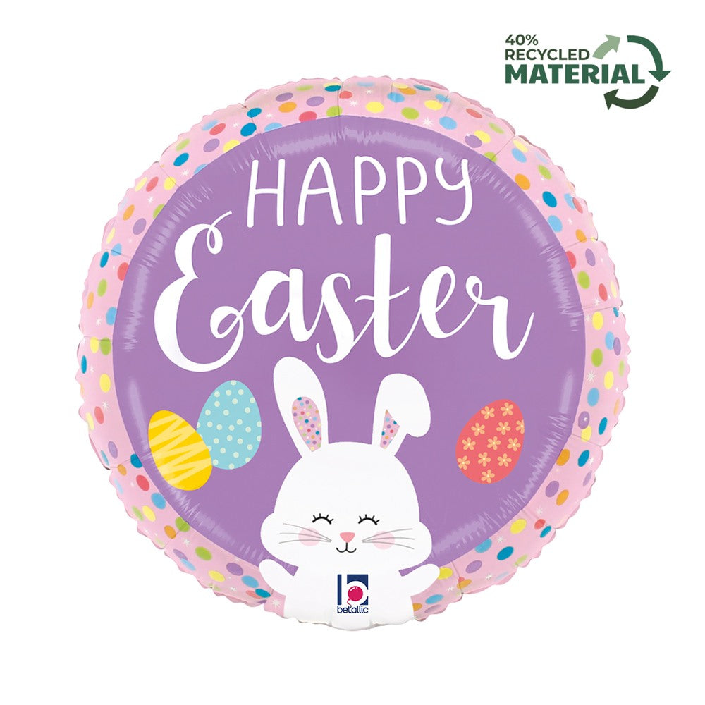 Grabo 18 inch Happy Easter Pastel Bunny Dots Foil Balloon product