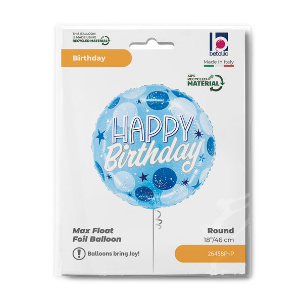 Grabo 18" B-Day Blue Sparkle Dots packaging