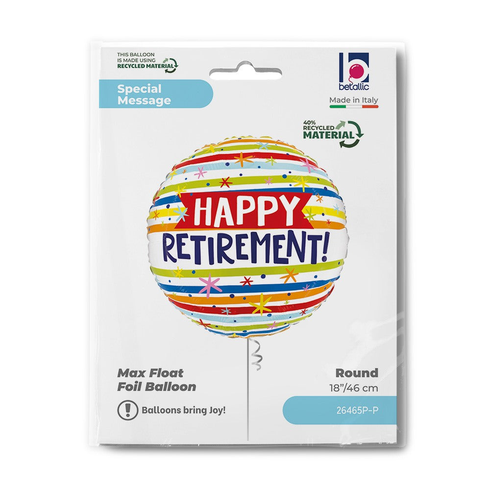 Grabo 18" Happy Retirement Stripes packaging