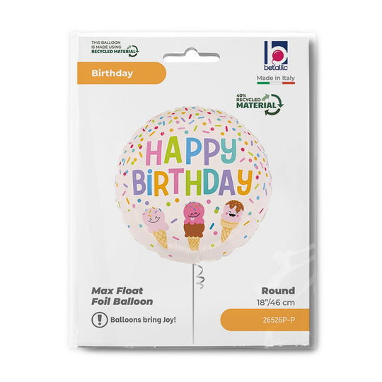 Grabo 18" Happy BDay Ice Cream Cone packaging