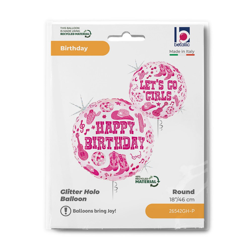 Grabo 18" Disco Cowgirl Birthday packaging