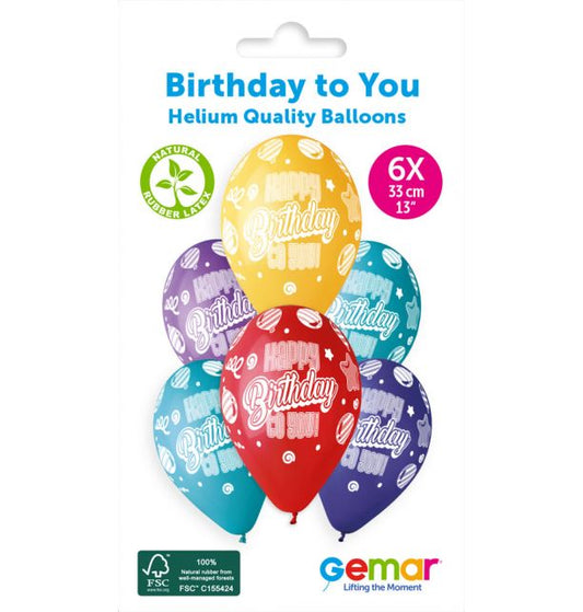 Gemar 13" Birthday To You #878 GS120 6pcs Round Balloon