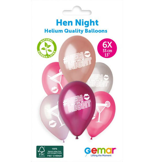 Gemar 13" Hen Night #761 GMS120 6pcs Round Balloon