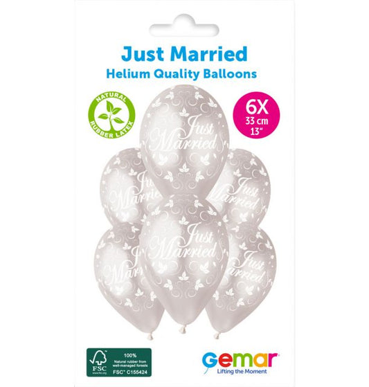 Gemar 13" Just Married #043 GMS120 Round Balloon