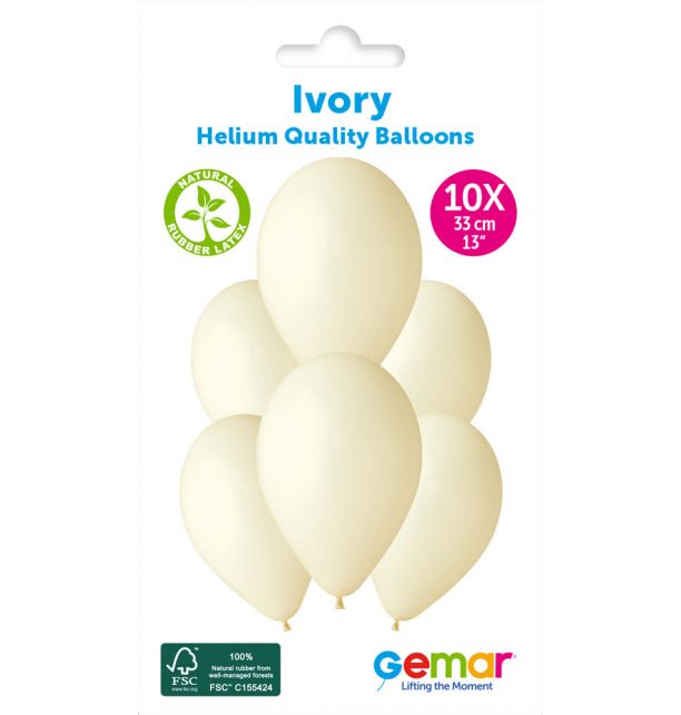 Gemar 13" Ivory #059 G120 10pcs Round Balloon