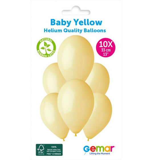 Gemar 13" Baby Yellow #043 G120 10pcs Round Balloon