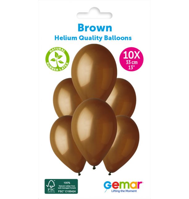 Gemar 13" Brown #048 G120 10pcs Round Balloon