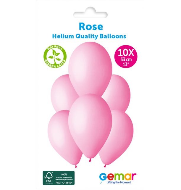 Gemar 13" Rose #006 G120 10pcs Round Balloon