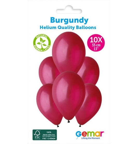 Gemar 13" Burgundy #047 G120 10pcs Round Balloon