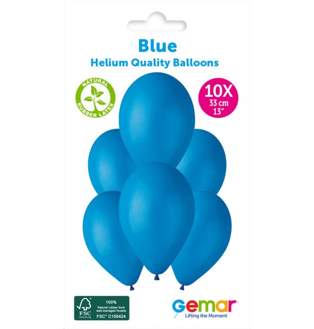 Gemar 13" Blue #010 G120 10pcs Round Balloon