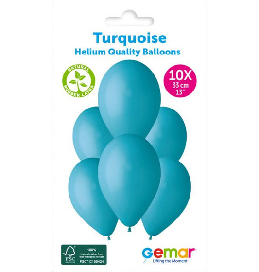 Gemar 13" Turquoise #068 G120 10pcs Round Balloon