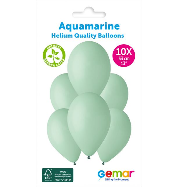 Gemar 13" Aquamarine #050 G120 10pcs Round Balloon