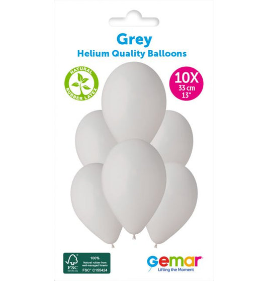 Gemar 13" Grey #070 G120 10pcs Round Balloon