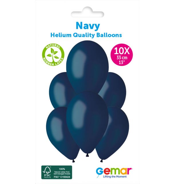 Gemar 13" Navy #102 G120 10pcs Round Balloon