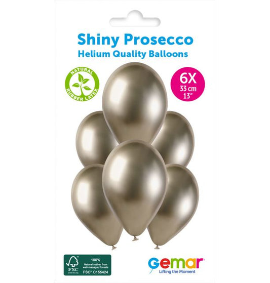 Gemar 13" Shiny Prosecco #085 GB120 6pcs Round Balloon