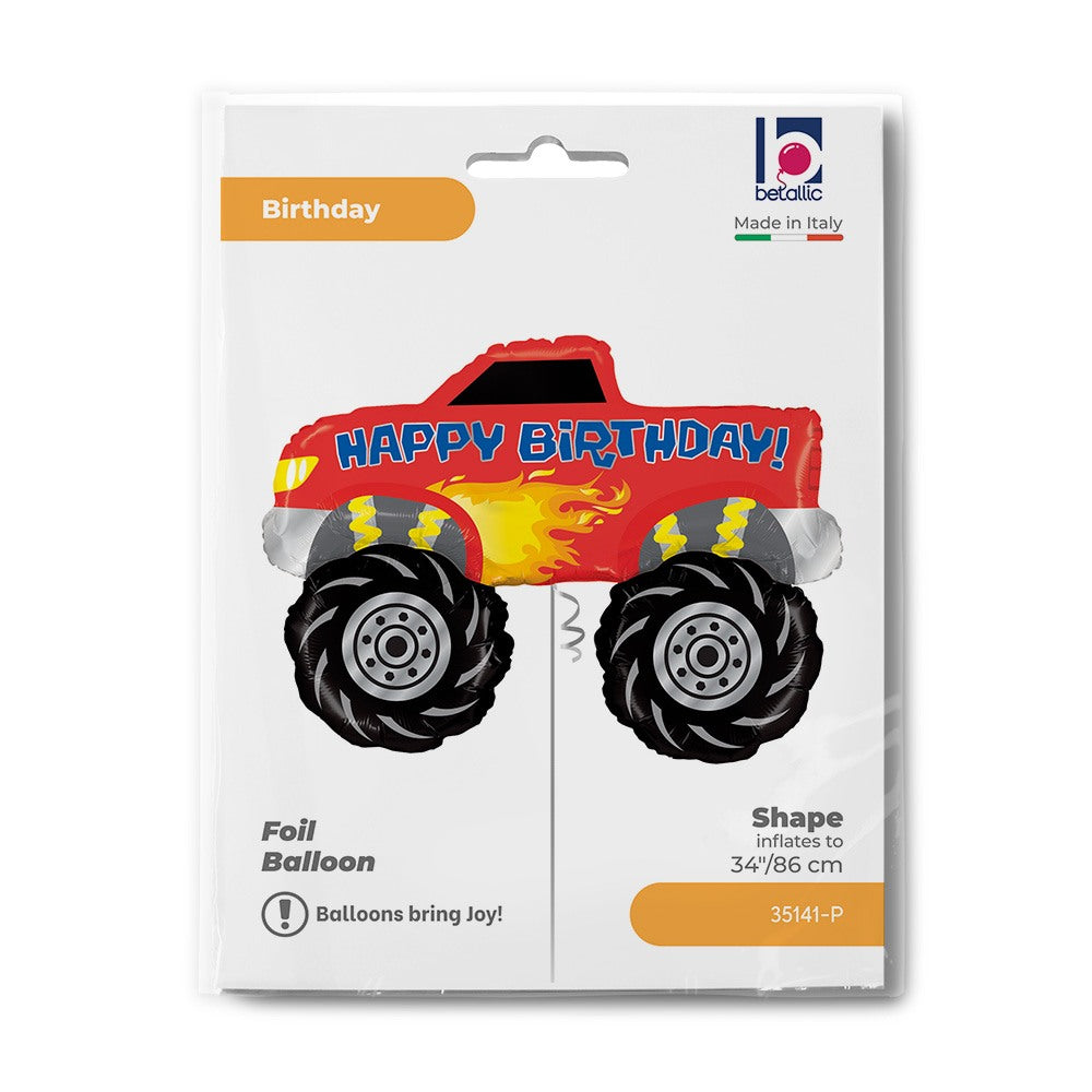 Grabo 34" Monster Truck Birthday packaging