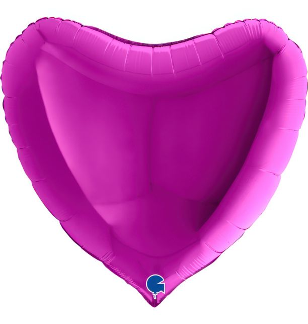 Heart 36"Purple Foil Balloon Packaged Heart shape