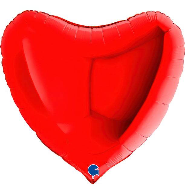 Heart 36"Red Foil Balloon Packaged Heart shape