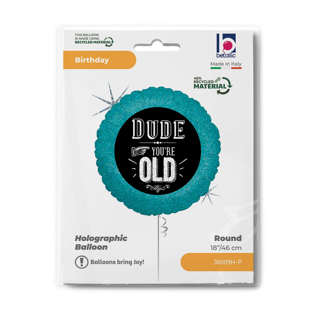 Grabo 18" Dude, You're Old Birthday packaging