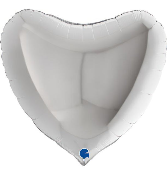 Heart 36"Silver Foil Balloon Packaged Heart shape