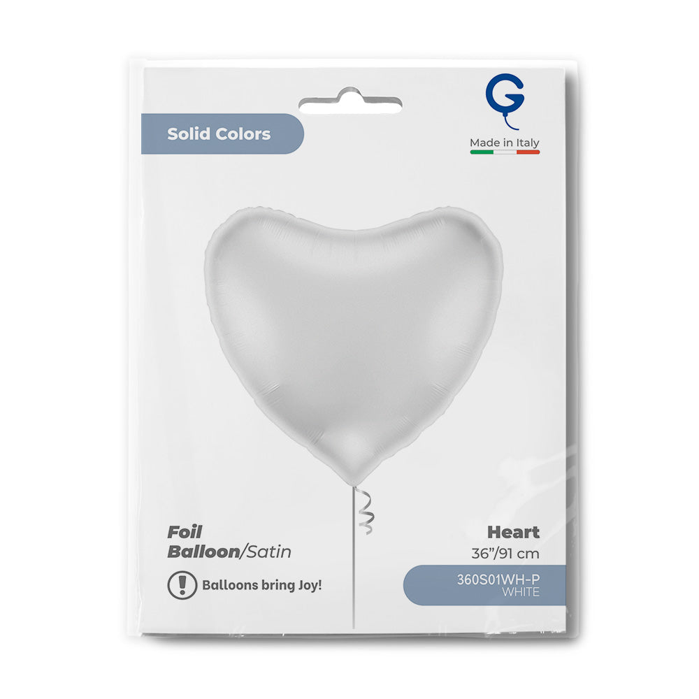 Grabo 36 inch Satin White Heart packaging