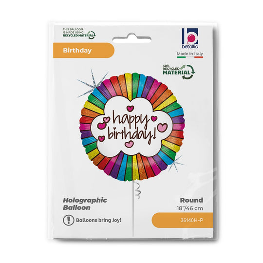Grabo 18" Retro Rainbow Birthday packaging