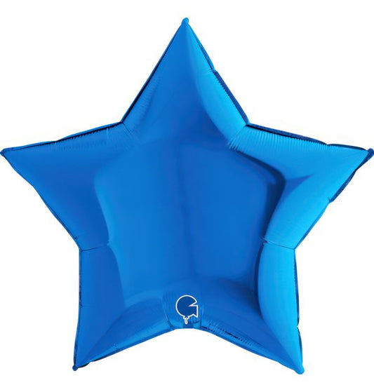 Star 36"Blue Foil Balloon Packaged Star Shape