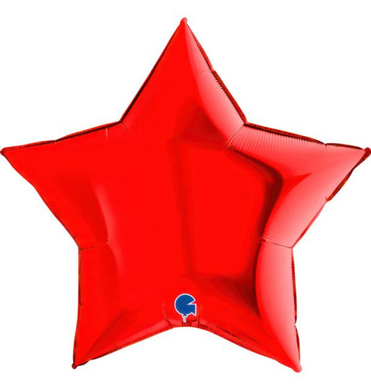 Star 36"Red Foil Balloon Packaged Star Shape