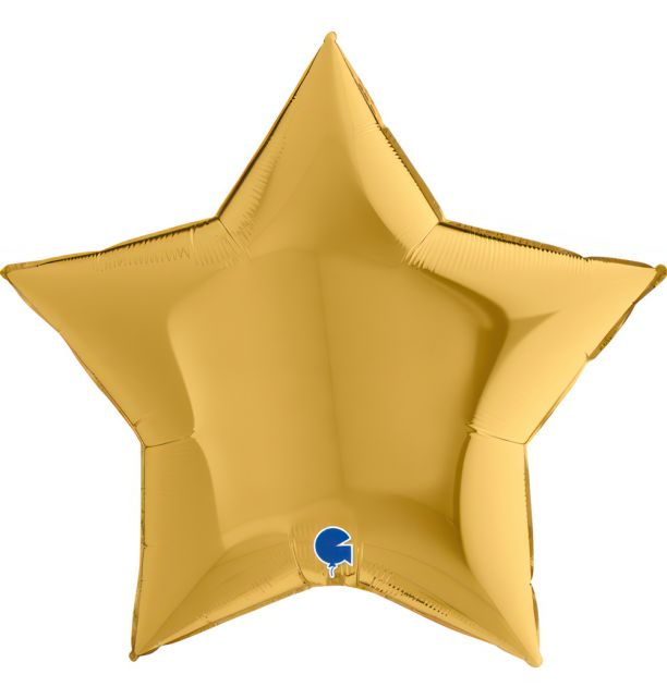 Star 36"Gold 5 Foil Balloon Packaged Star Shape